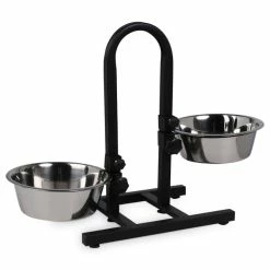 Kerbl Futterbar Inkl. Näpfe 2x2800ml Beidseitig Höhenverstellbar