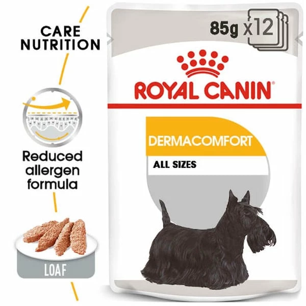 ROYAL CANIN DERMACOMFORT Nassfutter Für Hunde Mit Empfindlicher Haut 12x85g