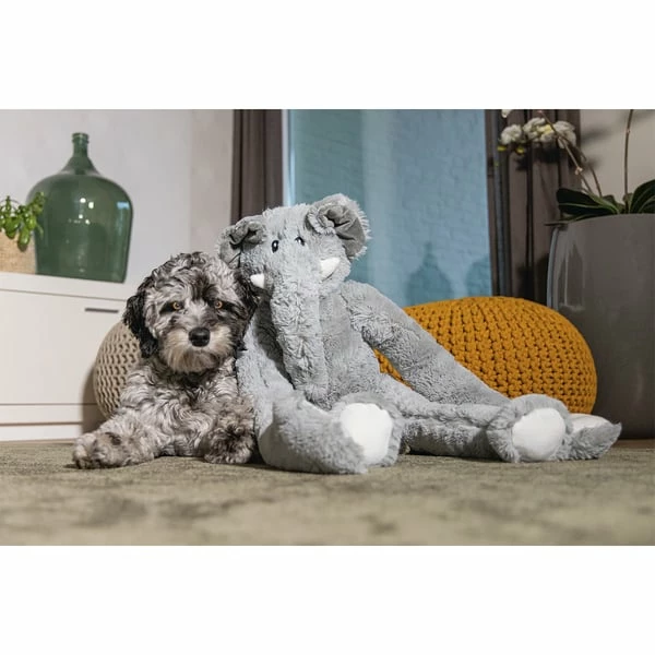 Beeztees XL Hundespielzeug Plüsch Elefant James Grau – Bild 2