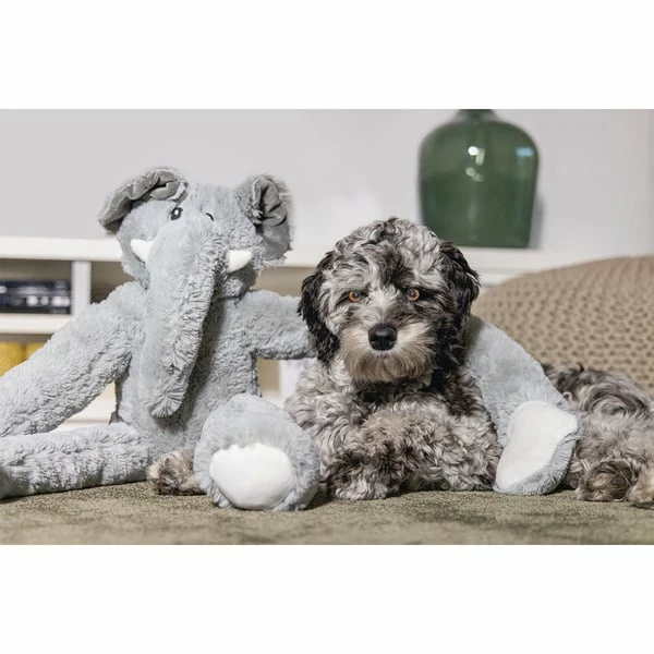 Beeztees XL Hundespielzeug Plüsch Elefant James Grau – Bild 3