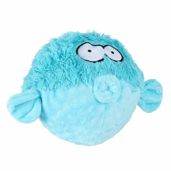 Europet Bernina Coockoo Kugelfisch Gary Squeaker Ball Blau 12cm