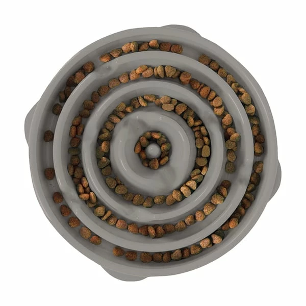 Outward Hound Fun Feeder Slo Bowl Anti Schling Drop Grey – Bild 2