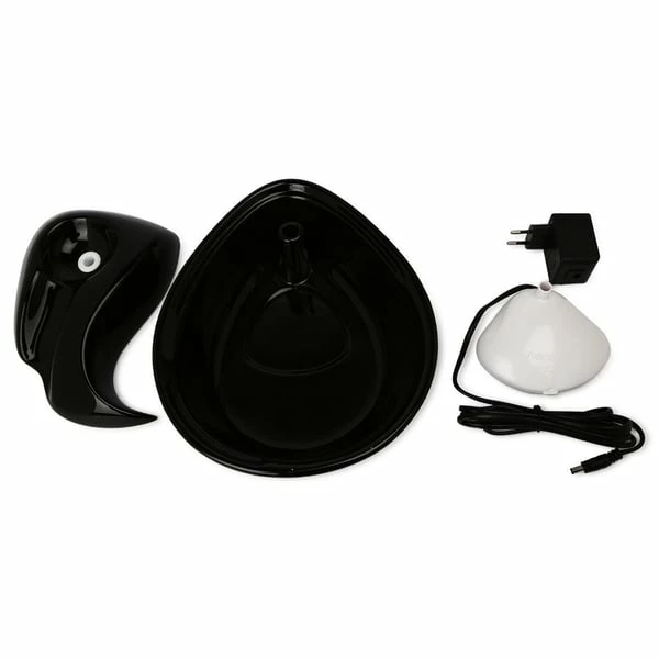 Pioneer Pet Keramik Trinkbrunnen Rain Drop Style 1,8 L Schwarz – Bild 8