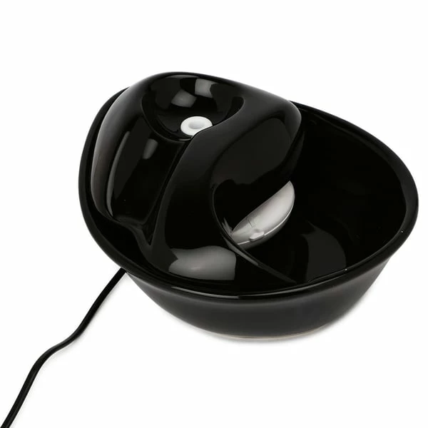 Pioneer Pet Keramik Trinkbrunnen Rain Drop Style 1,8 L Schwarz – Bild 6