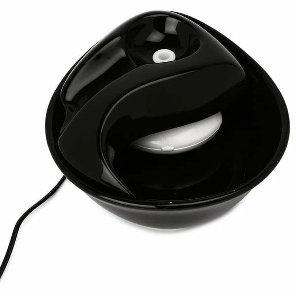 Pioneer Pet Keramik Trinkbrunnen Rain Drop Style 1,8 L Schwarz