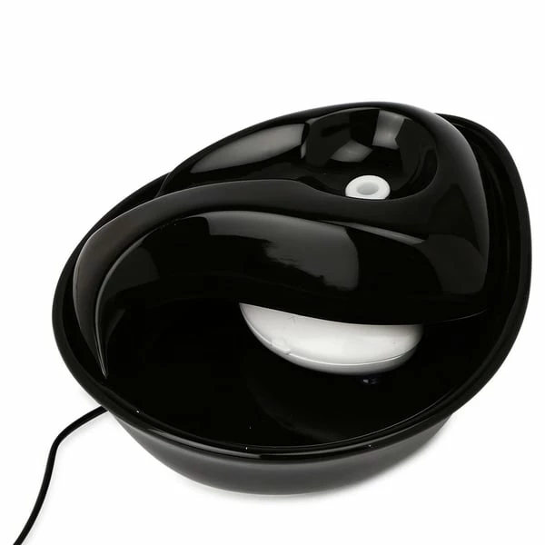 Pioneer Pet Keramik Trinkbrunnen Rain Drop Style 1,8 L Schwarz – Bild 2