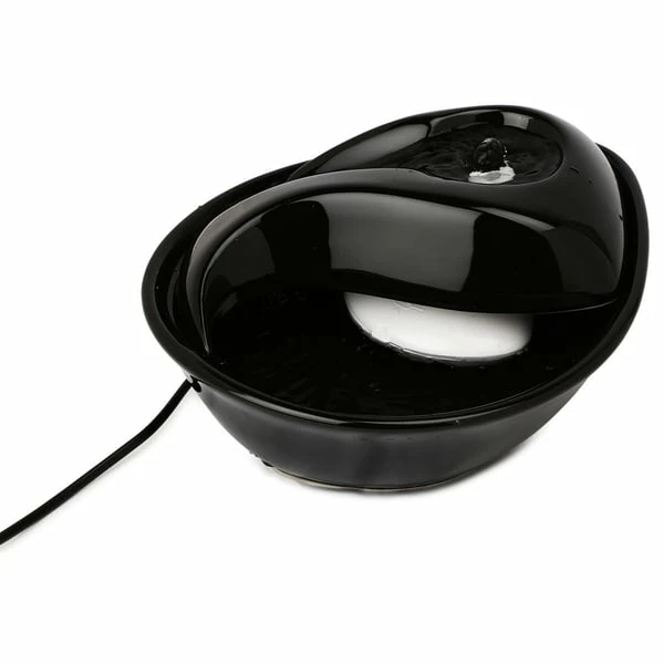 Pioneer Pet Keramik Trinkbrunnen Rain Drop Style 1,8 L Schwarz – Bild 3