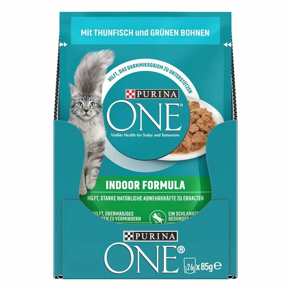PURINA ONE INDOOR FORMULA In Sauce Thunfisch 26x85g – Bild 10