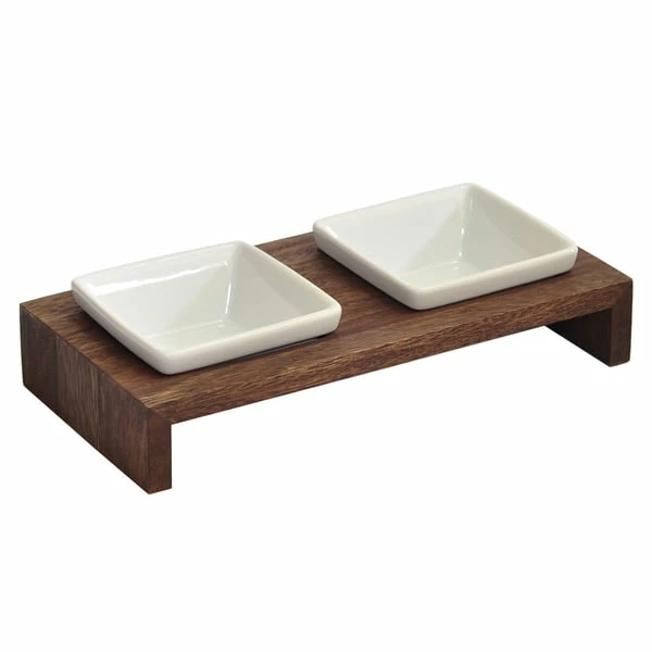 Replus Futterstation Meshidai Doppelnapf Walnuss â Bild 3