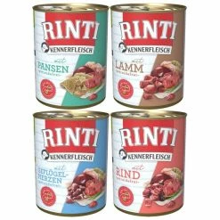 Rinti Kennerfleisch Mix Rind&Gefl.herzen&Lamm&Pansen 24x800g