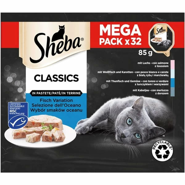 SHEBA Classics Pastete Fisch Variation MSC 32x85g – Bild 2