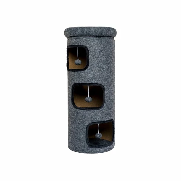 ZooRoyal Premium Kratztonne Natura 95cm Filz Anthrazit