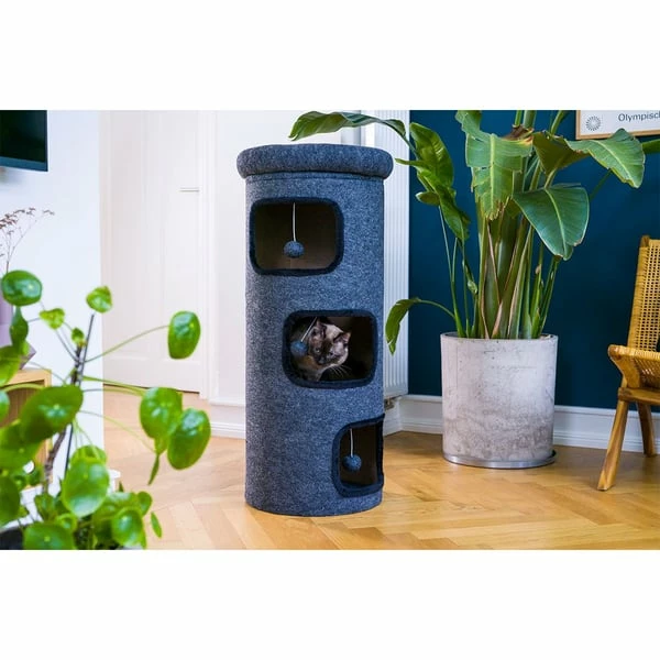 ZooRoyal Premium Kratztonne Natura 95cm Filz Anthrazit – Bild 7