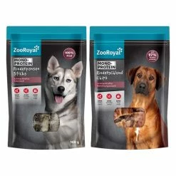 ZooRoyal Rinderpansen Sticks Und Rinderschlund Chips Mixpaket 8x100g